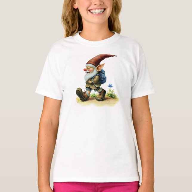 T-shirt Peinture aquarelle d'un joyeux Gnome (Devant)