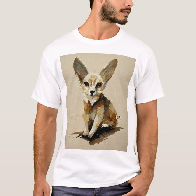 T-shirt Peinture aquarelle Fennec Fox (Devant)