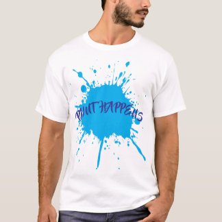T-shirt Peinture Arrive Gras Bleu Peinture Splatter