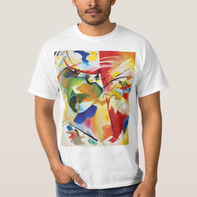 T-shirt Peinture avec Centre Vert par Wassily Kandinsky (Devant)