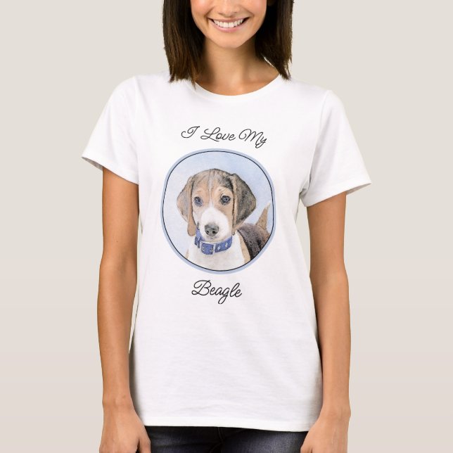 T-shirt Peinture beagle - Cute Original Chien Art (Devant)