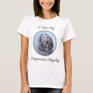 T-shirt Peinture Bergamasco Sheepdog - Chien original mign
