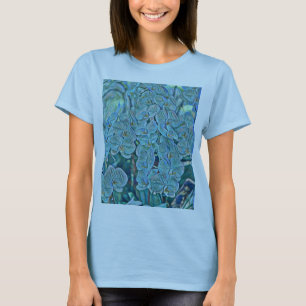 T-shirt Peinture bleu violet de fleurs d'orchidées mignonn