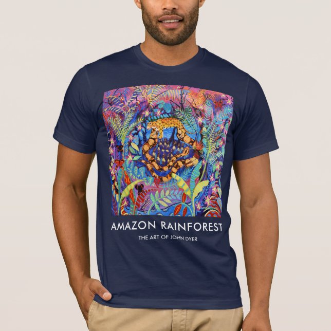 T-shirt Peinture bleue de forêt tropicale d'Amazone de (Devant)