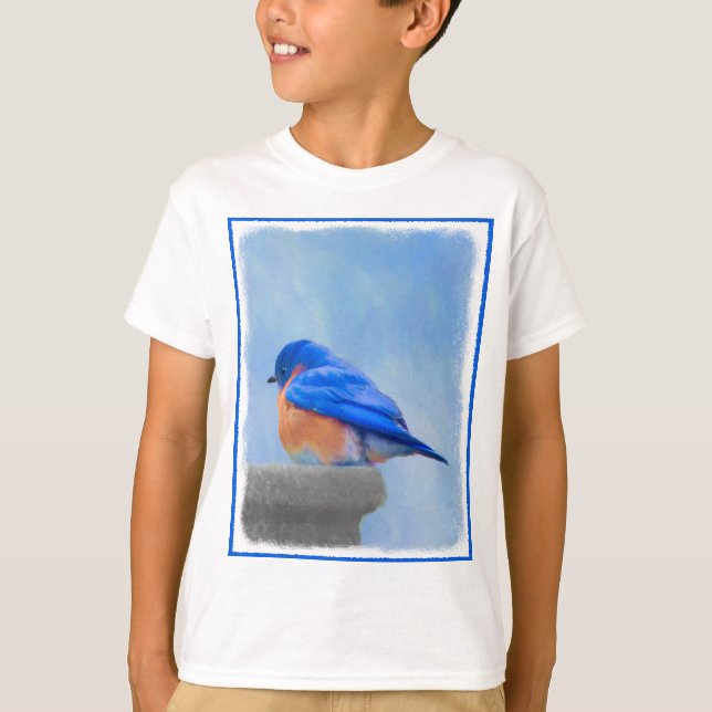 T-shirt Peinture Bluebird - Art original pour oiseaux (Devant)