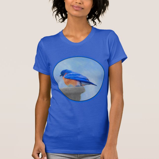 T-shirt Peinture Bluebird - Art original pour oiseaux (Devant)
