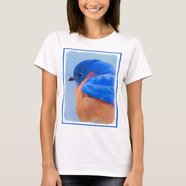 T-shirt Peinture Bluebird - Art original pour oiseaux (Devant)