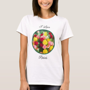 T-shirt Peinture Bouquet Rose - Jolie Art Fleur Originale