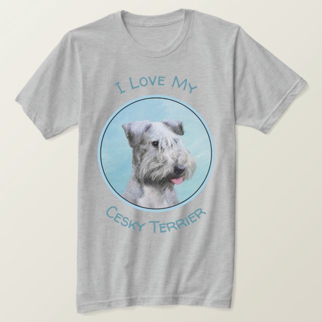T-shirt Peinture Cesky Terrier - Cute Original Chien Art (Design devant)