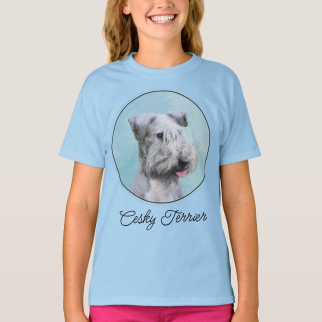T-shirt Peinture Cesky Terrier - Joli Art Chien original T (Devant)