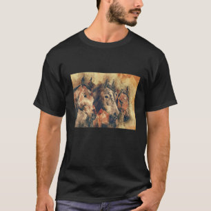 T-shirt Peinture Chevaux Sauvages