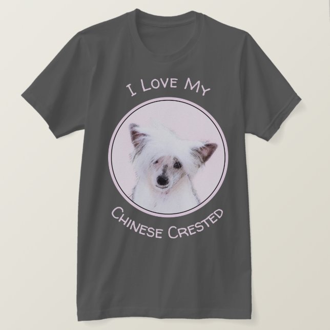 T-shirt Peinture chinoise en poudre - Art Chien (Design devant)