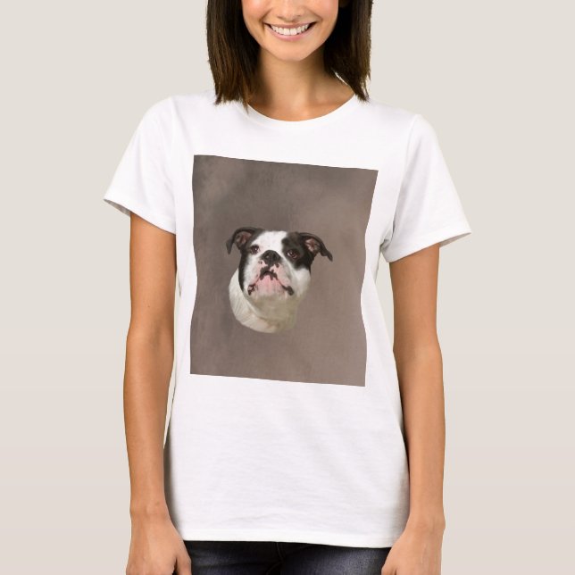 T-shirt Peinture couleur d'eau Bulldog (Devant)