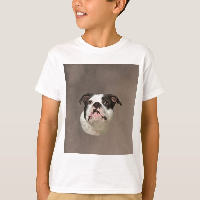 T-shirt Peinture couleur d'eau Bulldog (Devant)