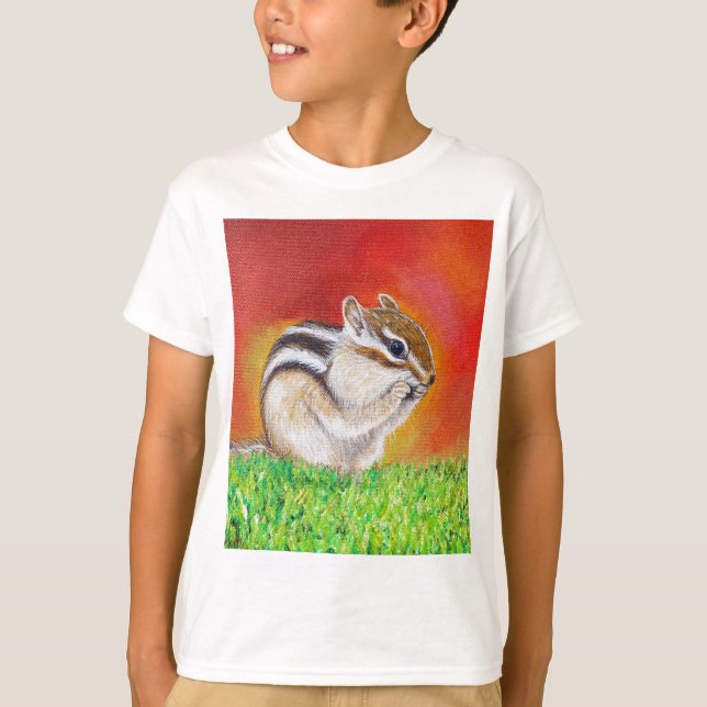 T-shirt Peinture Cute Chipmunk (Devant)