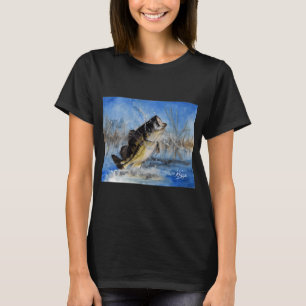 T-shirt Peinture d'Achigan à grande bouche par Scott Kish