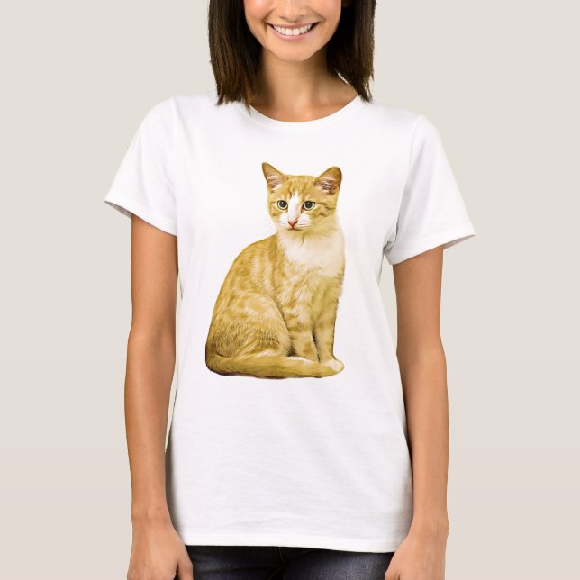 T-shirt Peinture d'aquarelle de chat (Devant)