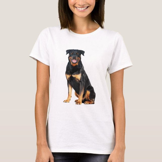 T-shirt Peinture d'aquarelle de chien Rottweiler (Devant)