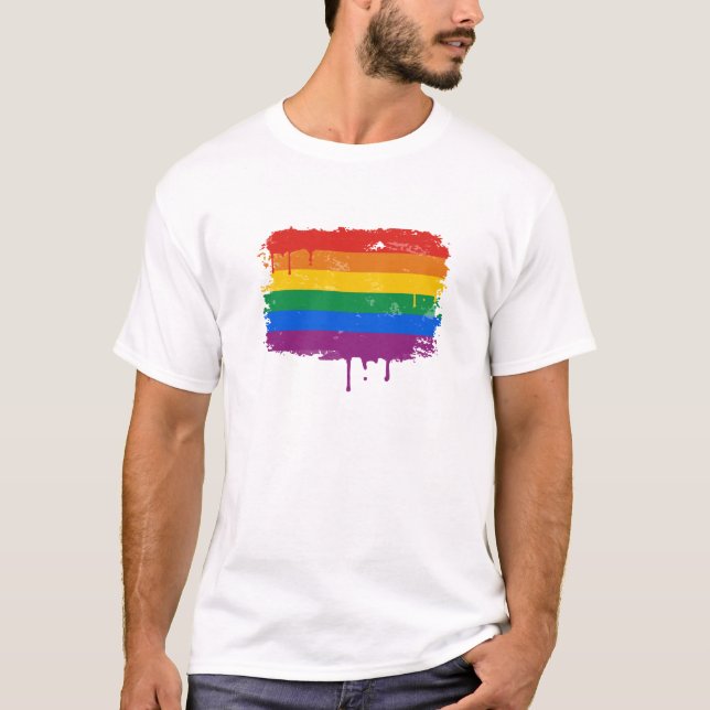 T-shirt Peinture d'arc-en-ciel (Devant)