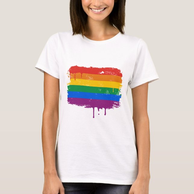 T-shirt Peinture d'arc-en-ciel (Devant)