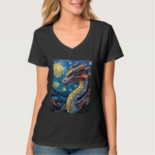 T-shirt Peinture d'art moderne Van Gogh Starry Dragon de n