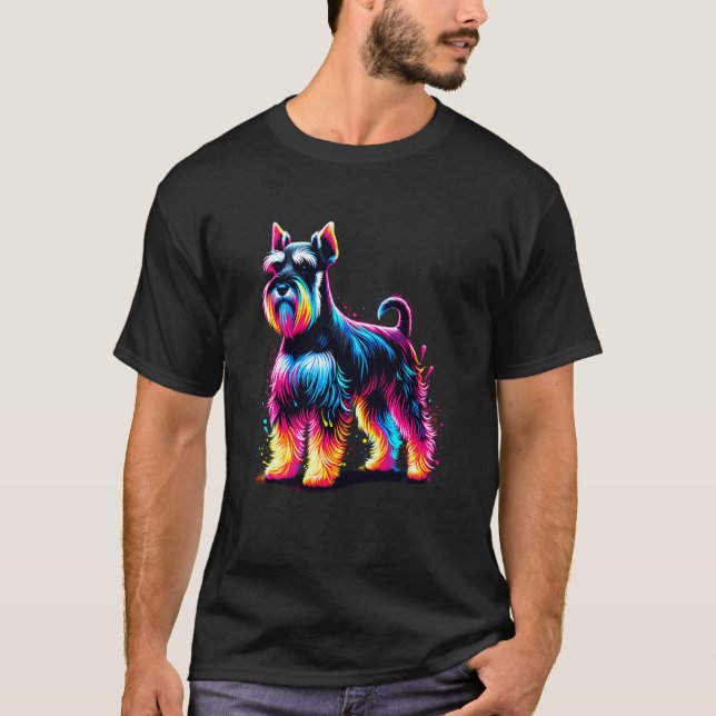T-shirt Peinture d'art Schnauzer nain (Devant)