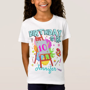 T-Shirt Peinture d'art Splter Peinture Anniversaire Fille 
