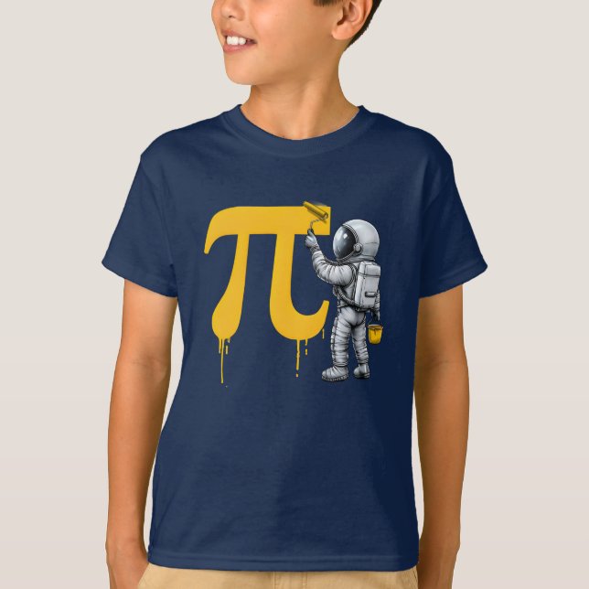 T-shirt Peinture d'astronaute cool Symbole Pi Jour de Pi  (Devant)