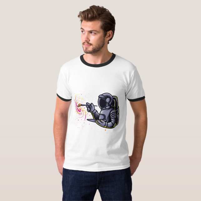 T-shirt Peinture d'astronaute dans l'espace (Devant entier)