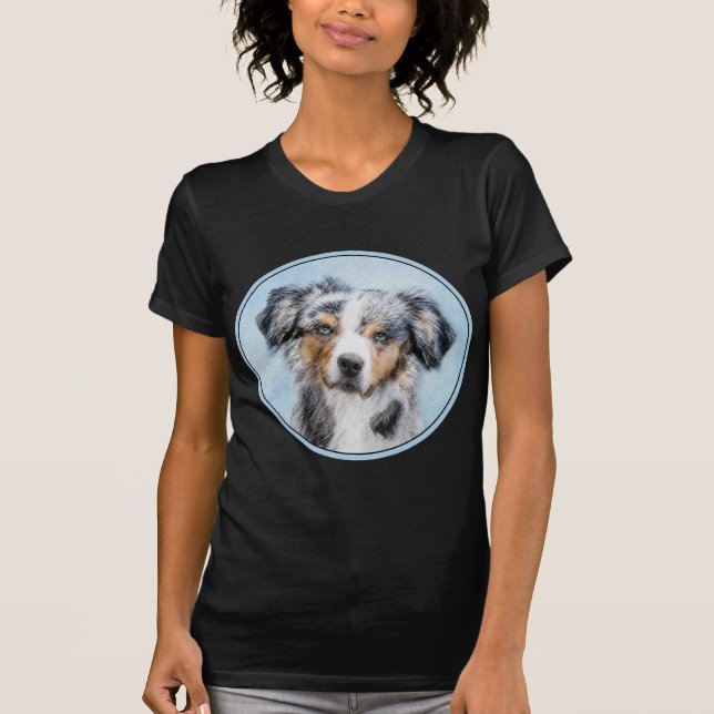 T-shirt Peinture de berger américaine miniature - Chien Ar (Devant)