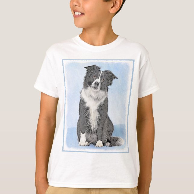 T-shirt Peinture de Border Collie - Art original de chien  (Devant)