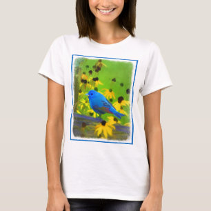 T-shirt Peinture de Bunting Indigo - Art original pour ois