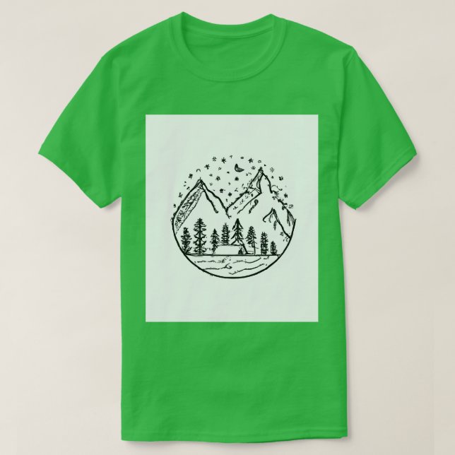 T-shirt Peinture de camping de nuit 2 (Design devant)