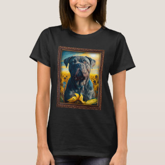 T-shirt Peinture de Cane Corso Tournesol Fleur Maman Femme