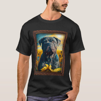 T-shirt Peinture de Cane Corso Tournesol Fleur Maman Femme