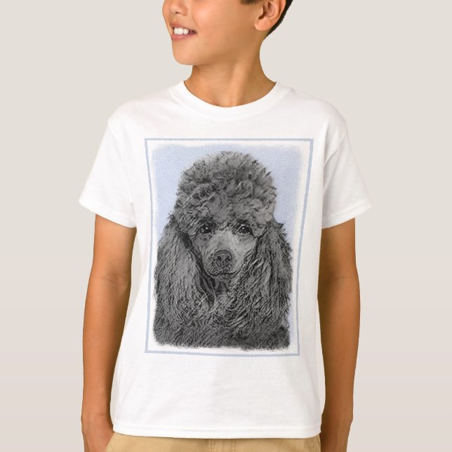 T-shirt Peinture de caniche Miniature Jouet noir Art origi (Devant)