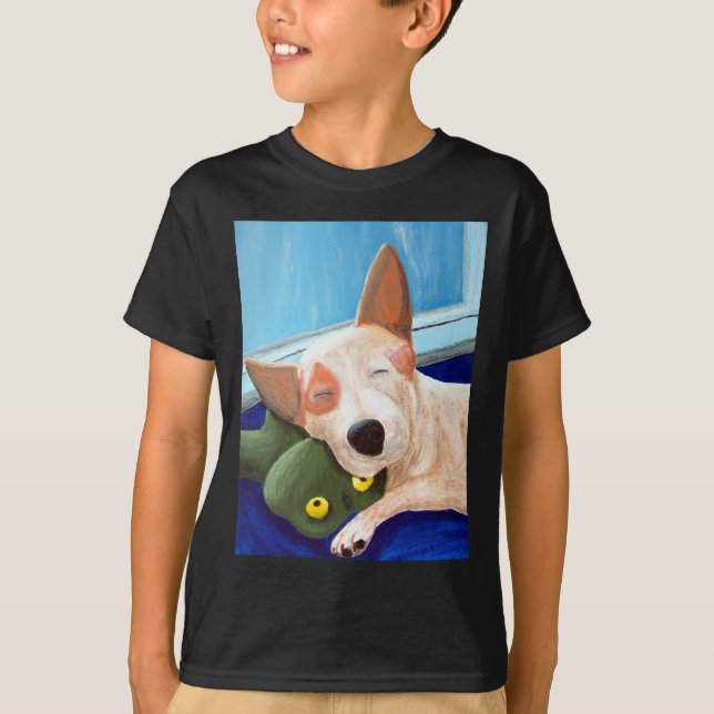 T-shirt Peinture de caresse rouge de grenouille de Heeler (Devant)