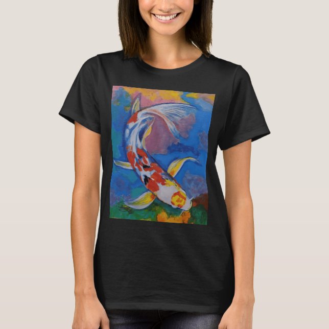 T-shirt Peinture de carpes koï colorées (Devant)