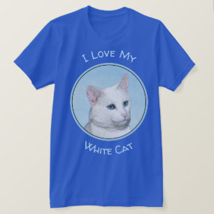 T-shirt Peinture de chat blanc - Cute Original Cat Art