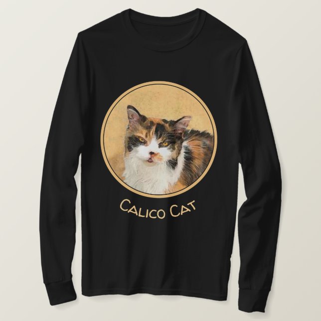 T-shirt Peinture de chat calico - Art de chat original mig (Design devant)