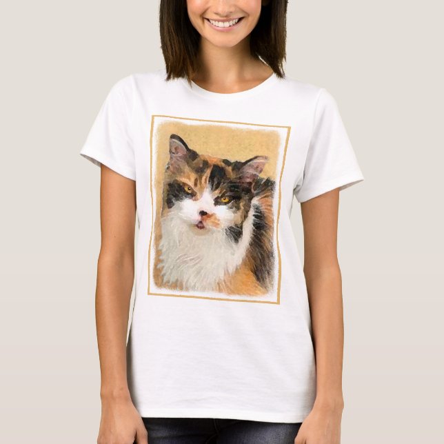 T-shirt Peinture de chat Calico - Cute Original Cat Art (Devant)
