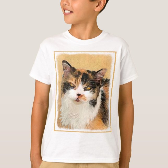 T-shirt Peinture de chat Calico - Cute Original Cat Art (Devant)