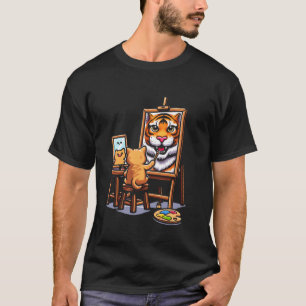 T-shirt Peinture de chat Lion Dessin d'animal Art abstrait