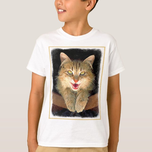 T-shirt Peinture de chat Mad - Cute Original Cat Art (Devant)