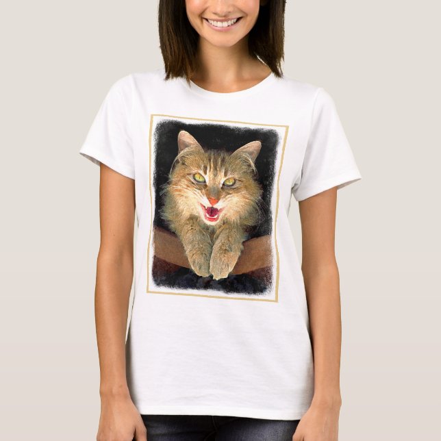 T-shirt Peinture de chat Mad - Cute Original Cat Art (Devant)