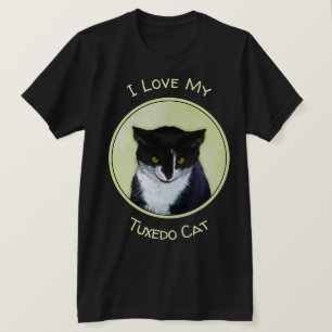 T-shirt Peinture de chat Tuxedo - Cute Original Cat Art