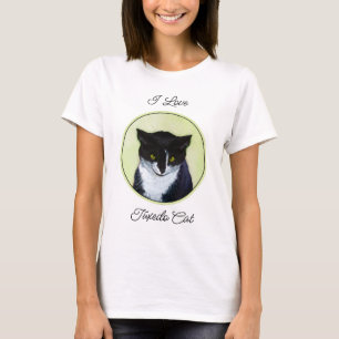T-shirt Peinture de chat Tuxedo - Cute Original Cat Art