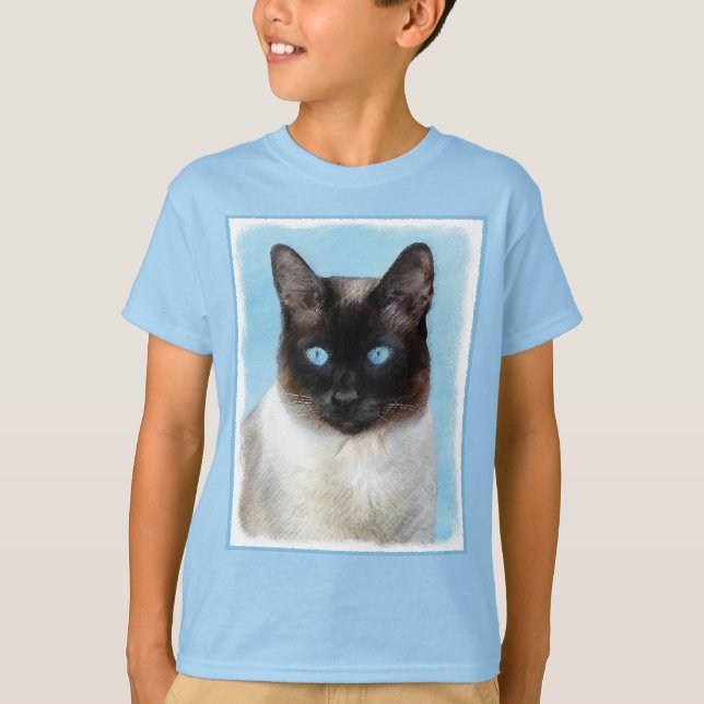 T-shirt Peinture de chats de Siamese - Cute Original Cat A (Devant)