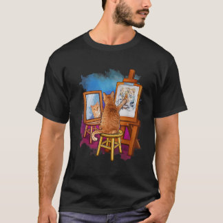 T-shirt Peinture de chats Lion Animaux artistiques Lover G