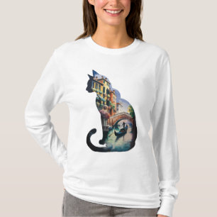 T-shirt Peinture de chats Silhouette en Italie